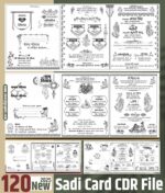 120 Screen Printing Shadi Card Design Bundle Premium CDR Pack