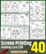 40 Premium Screen Printing Shadi Card Matter Templates CDR File