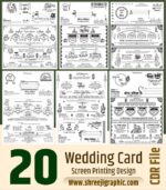 20+ Premium Wedding Card Screen Printing Design CDR Files