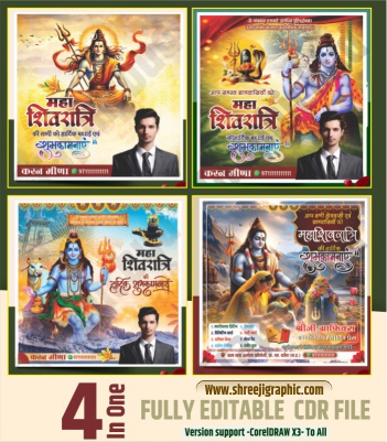 4 Mahashivratri Social Media Post Design CDR File