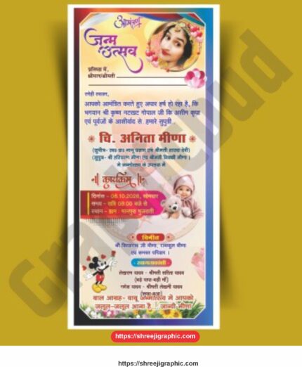 Birthday invitation card design cdr file